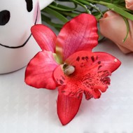 Rød orkide hårclips